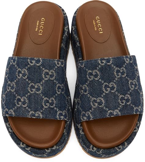 gucci slide denim|Gucci slides vancouver.